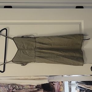 Express olive green smocked dress
